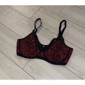 Modern Movement F52BM417 Limited Edition Unlined Retro Bra Animal Print 34D Red